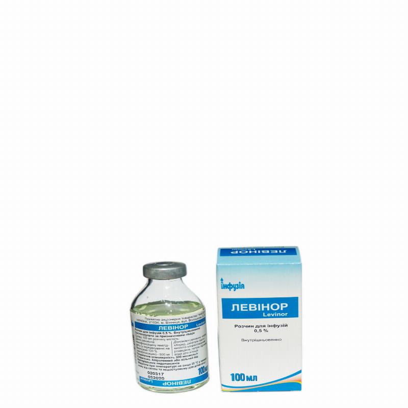 ЛЕВІНОР розчин для інфузій 0,5 %; по 100 мл у пляшці; по 1 пляшці у пачці